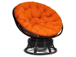 Кресло-качалка Papasan w 23/01 B с подушкой Antique brown, ткань Оранжевый в Заводоуковске - zavodoukovsk.магазин96.com | фото