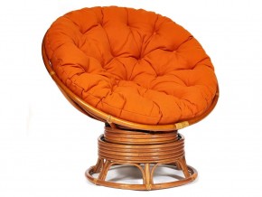 Кресло-качалка Papasan w 23/01 B с подушкой Cognac, ткань Оранжевый в Заводоуковске - zavodoukovsk.магазин96.com | фото