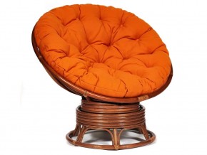 Кресло-качалка Papasan w 23/01 B с подушкой Pecan, ткань Оранжевый в Заводоуковске - zavodoukovsk.магазин96.com | фото